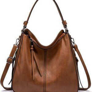Hobo Crossbody Bags for Women Designer Faux Leather Hobo Handbags Retro Large Si